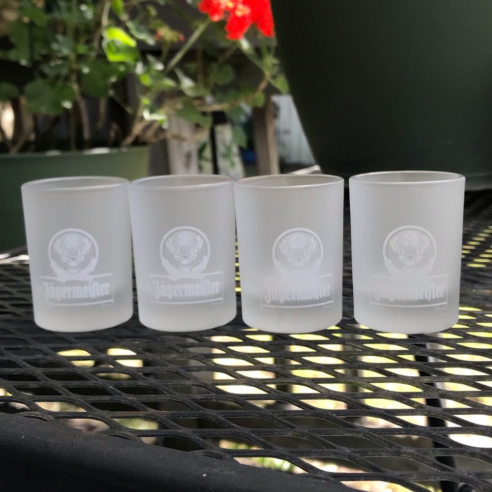 Jagermeister Set Of 4 Frosted Shot Glasses